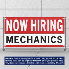 Now Hiring Mechanics 13 oz Heavy Duty Vinyl Banner Mechanic Jobs Available Sign