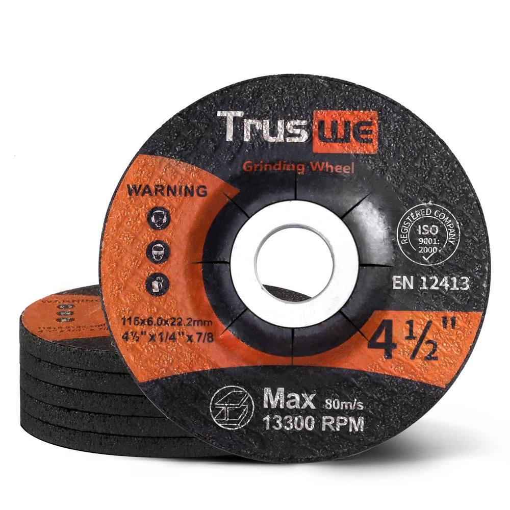 Grinding Wheels 5 Pack 4.5in Discs Angle Grinder Metal Stainless Steel Stone