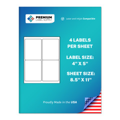 2000 4″ x 5″ Self Adhesive Shipping Labels 4 per sheet 500 sheets * 4 up *