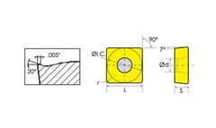 SCMT060204 TiN COATED CARBIDE INSERT (6004-3030)
