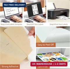 Half Sheet Labels, 2 per Sheet, 25 Sheets, 50 Labels, 8.5″ x 5.5″ Shipping Label