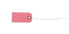 100 Cool Pink Tags with Wire 3 1/4″ x 1 5/8″ Size 2 Inventory Shipping Hang Tag