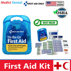 29 pcs/ Mini First Aid Kit Clear Blue Plastic Case For School, On The Go Kit