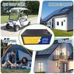 12V 100Ah LiFePO4 Lithium Battery for Solar Home Back Up RV Off-grid BMS 12.8V