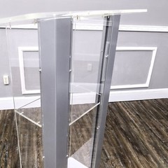 Clear Acrylic Plexiglass Podium Metal Corners Church Pulpit Lectern Funeral