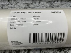 ACCO 3125311 1.5 MIL CLEAR NAP-LAM II 2 GLOSS ROLL 25″X 500′ 1″ CORE LAMINATION