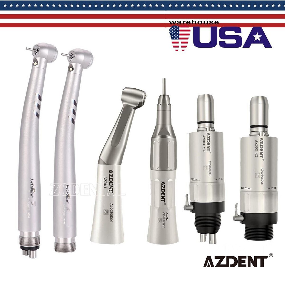 Kit de pieza de mano turbina fibra óptico dental LED de alta y baja velocidad