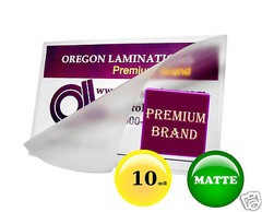 500/pack MATTE/MATTE Military Cards 10 Mil Hot Laminating Pouches 2-5/8 x 3-7/8