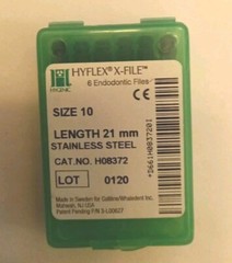 HyFlex X-file Size 10 Length 21 Mm 6 Pack Nickel Titanium Files