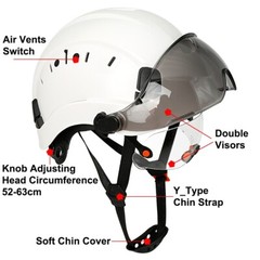 Construction Safety Helmet With Visor Built In Goggles Hard Hat ANSI Work Cap