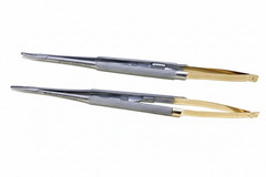 2pc set Hu-Friedy Castroviejo Needle Holders 7″ 18cm NH5024SiM NH5024RC Surgical