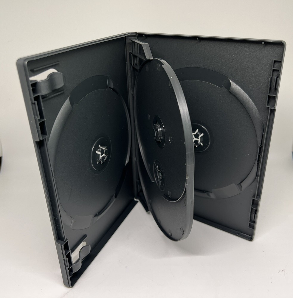 5 PCS New Top Quality Black 14mm QUAD (4) Disc DVD Case, Flip Tray, DB14-4B