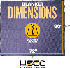 Professional Quilted Moving Blankets 80″x72″ – 4-Pack, Blue