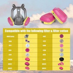 Full Face Gas Mask Painting Spraying Respirator w/Filters for 6800 Facepiece US