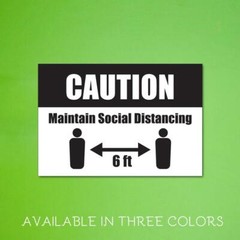 Maintain Social Distancing Business Store Informational Sign ~ 13″ x 19″