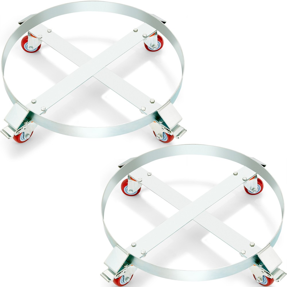 VEVOR 2PCS 55 Gal Drum Dolly Heavy Duty Barrel Cart 1000lbs with Swivel Casters