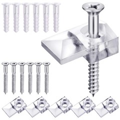 Blulu 20 Pack Mirror Holder Clips, Offset 21 mm / 0.83 inches, gray or silver