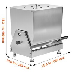 60LB Tilt Manual Meat Mixer Hand Meat Sausage Mixer Machine Stainless Steel