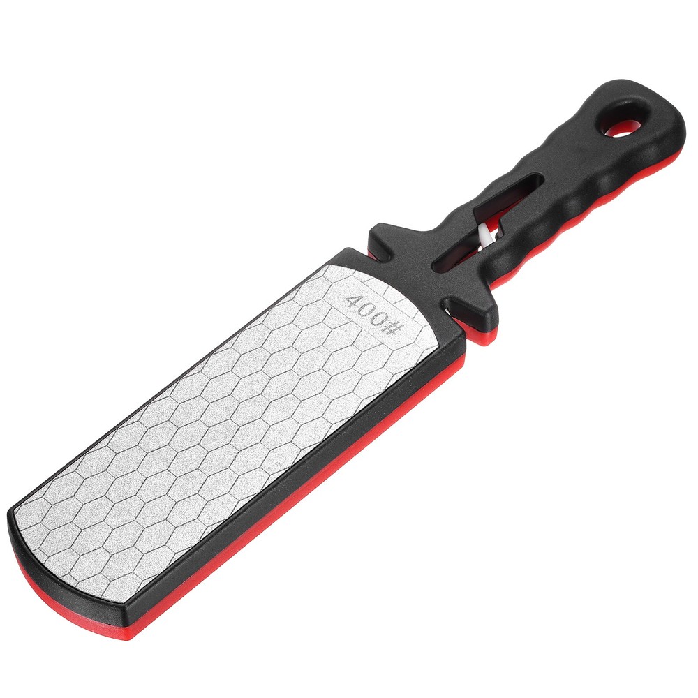 400/1000 Grit Handheld Diamond Sharpening Stone Double-Sided Whetstone Black Red