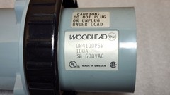 4100P5W Pin & Sleeve Plug 100 Amp 3 Phase 600 Volt, Woodhead DW4100P5W