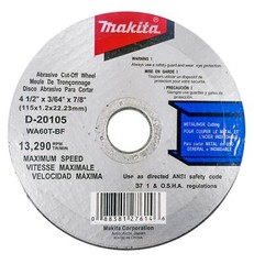 Makita 5 Pack – 4.5″ Cut Off Wheels For 4.5″ Grinders On Metal & Stainless Steel