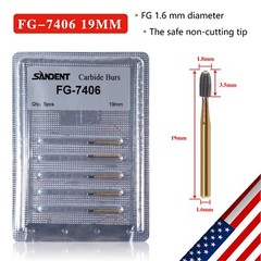 5 packs Dental Tungsten Carbide Burs Trimming & Finishing Egg Football FG 7406