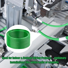 14 AWG THHN Stranded Bare Copper Wire 50FT Green Grounding Wire, Electrical