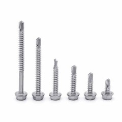 Hex Washer Head #14 x 1/2 -6″ Indented Unsloted Self Drilling screws zinc