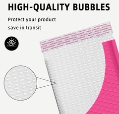 #000 4×8 (4×7) Poly Bubble Mailer Padded Envelope Shipping Bag Premium Hot Pink