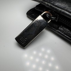 Lauren Ralph Lauren Wallet Black Leather LRL Clutch Compact Card Holder Red VTG