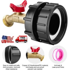 275-330 Gallon IBC Tote Tank Adapter 2.44″ Fine Thread 1/2″ Male NPT ×3/4″ GHT