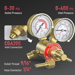 Oxygen Acetylene Gas Regulator Welding Cutting Torch Dual Gauge CGA540 CGA200