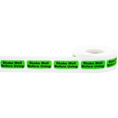 “Shake Well Before Using” Labels | 0.5 x 1.5″ Inches Wide | 500 Pack