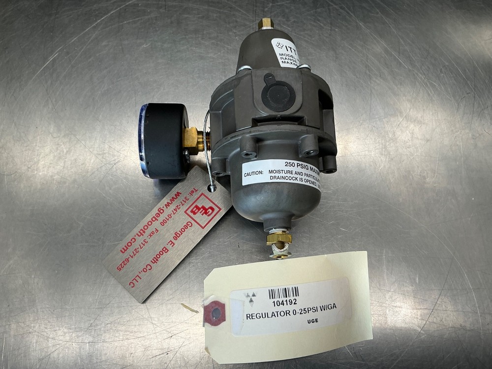 ITT FR95XSKEX1C Industrial Air Regulator 0-25psi, 250psi max inlet