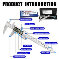 6″ 150mm Digital Caliper Electronic Micrometer LCD Measuring Tool with Fraction