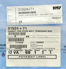 NOV 31524+71 M39 HYDRAULIC BOLT TENSIONER GASKET SEAL EXP 2024-04-12 NEW SURPLUS