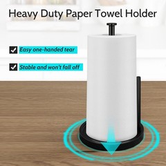 Paper Towel Holder Countertop, Standing Paper Roll Holder with Anti Slip Weighte