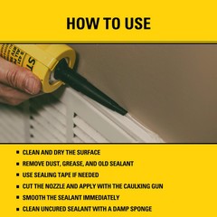 Silicone Sealant 100% Silicone Waterproof Bathroom Kitchen Translucent 12 Pack
