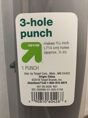 3 Hole Punch Silver Makes 9/32” (approximately 1/4”) Holes • Sleek Look