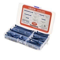 VEVOR Concrete Screws Masonry Screws 3/16 inch 100 PCS 5 Lengths Phillips Head