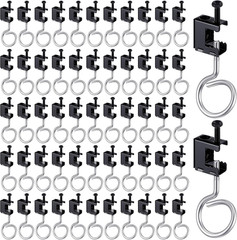 100 Set of 1/4″-20 Spring Steel Beam Clamps with Bridle Rings for Woodwork