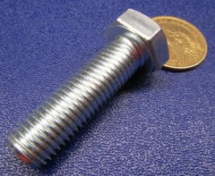Tap Bolt, FT, 8.8 Zinc Plated Metric, M12 x 1.50 x 40 mm Length, 25 Pc