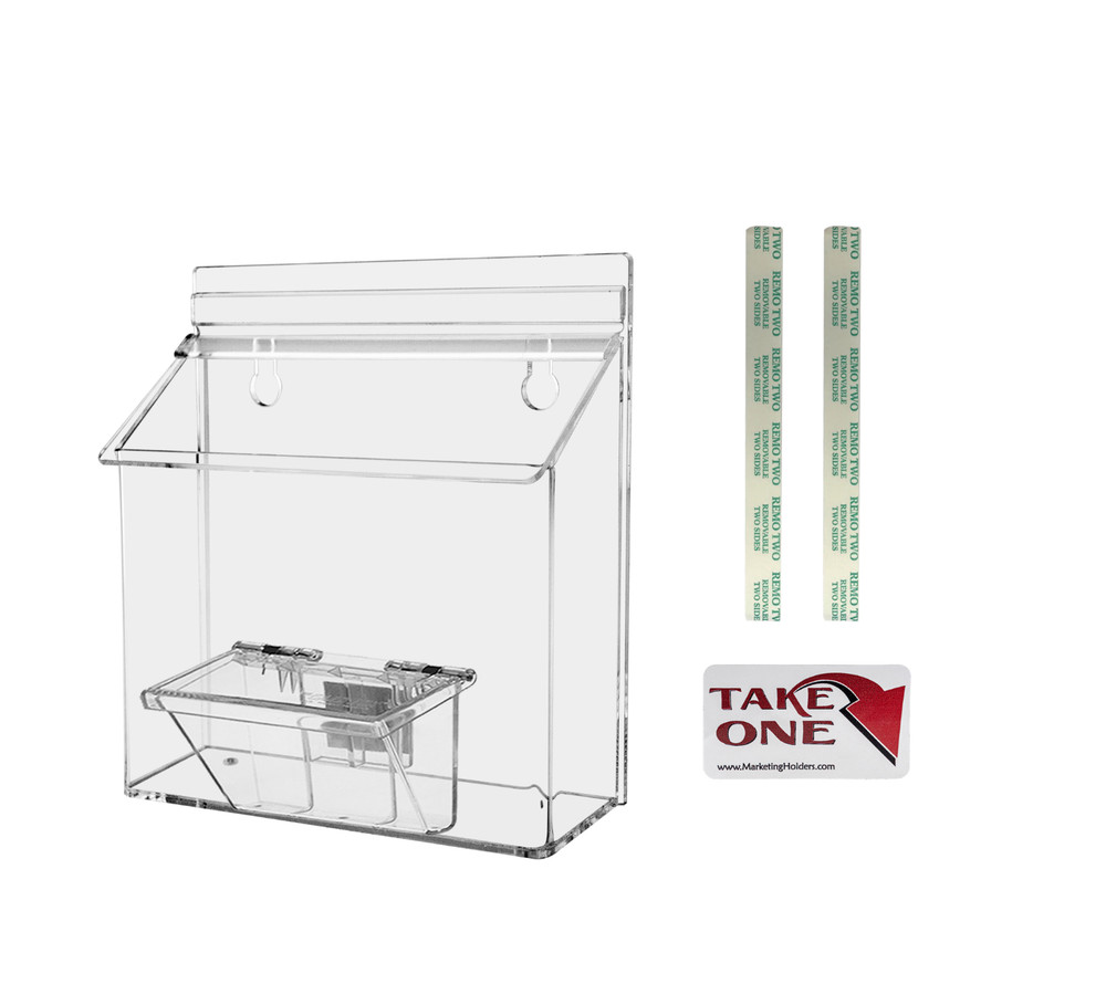 7.5″W x 5.5″H Outdoor Postcard Holder Wall Brochure Bin with Card Box