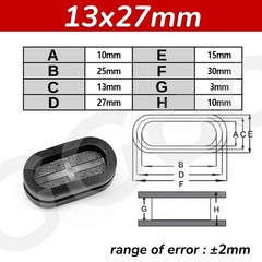 Oval Blanking Rubber Grommet Firewall Blind Hole Plug Electrical Wiring Gasket