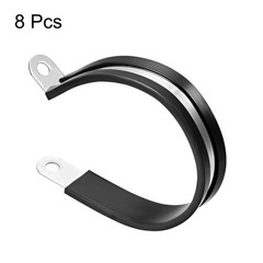 63mm Stainless Steel Rubber Cushioned Insulated Clamp R Shape Metal Clamp 8Pcs