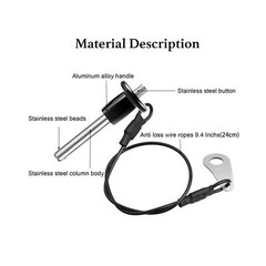 304 Stainless Steel Quick Release Pin 0.24 Inch(6mm) Diameter Ball Locking Pi…