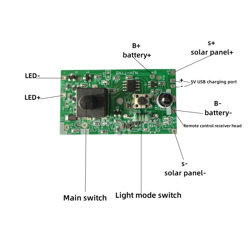 3.7V 5V Solar String Light Circuit Control Board PCBA Controller Switch Module