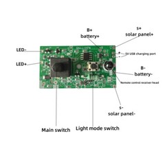 3.7V 5V Solar String Light Circuit Control Board PCBA Controller Switch Module