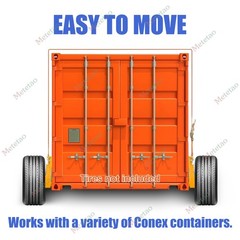 2Pack Shipping Container Wheels 8×6.5 Lug Wheels Kit with Ratchet Strap US