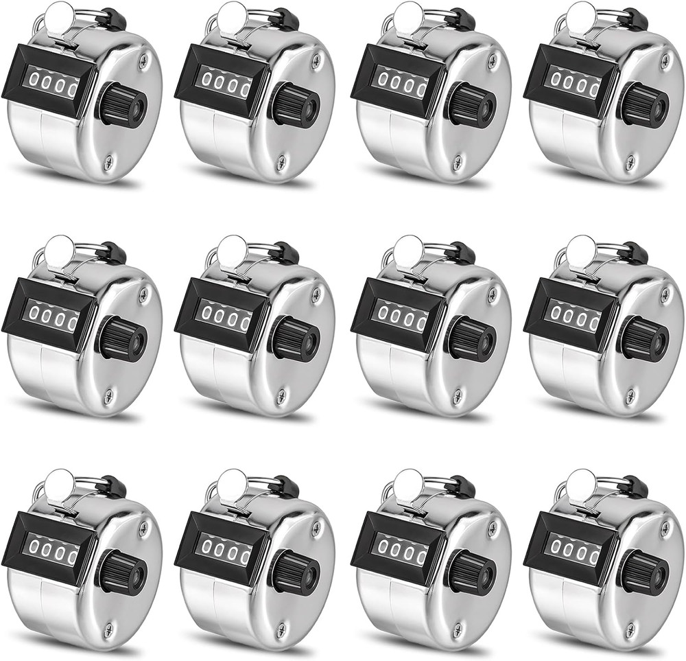 12 Pcs Hand Tally Counter 4-Digit Lap Counter Clicker, Manual Mechanical